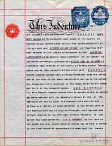 Mary Brooke's assignment of copyright for the works of Rupert Brooke to Wilfrid Gibson, Lascelles Abercrombie and Walter de la Mare. 1920.